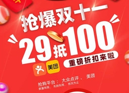 三亿官网双11|29抵100元代金券限量放送，先抢先得！
